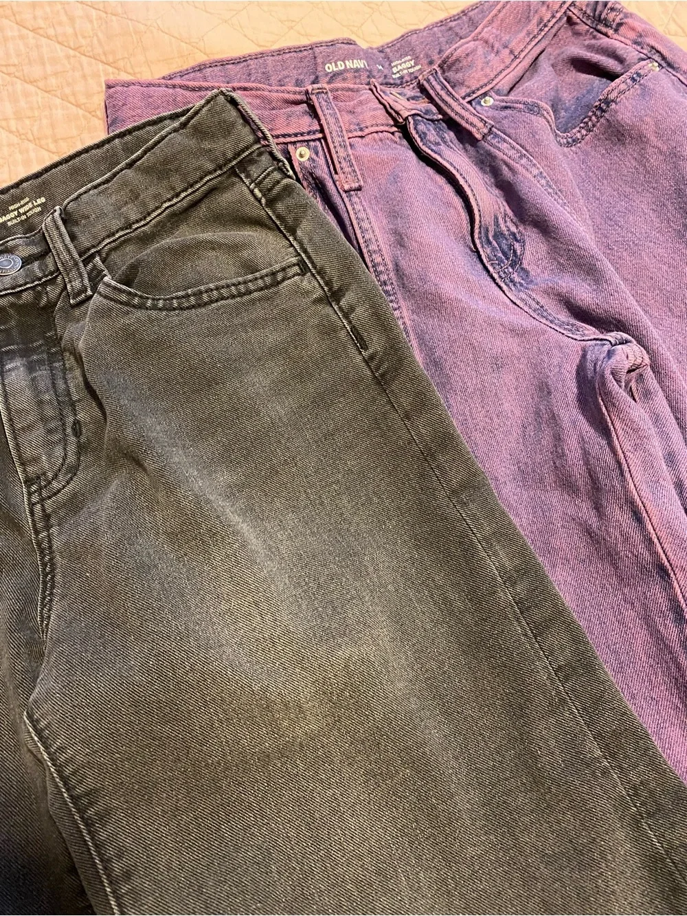 Old Navy Black baggy Jeans & Purple Cargo Jeans